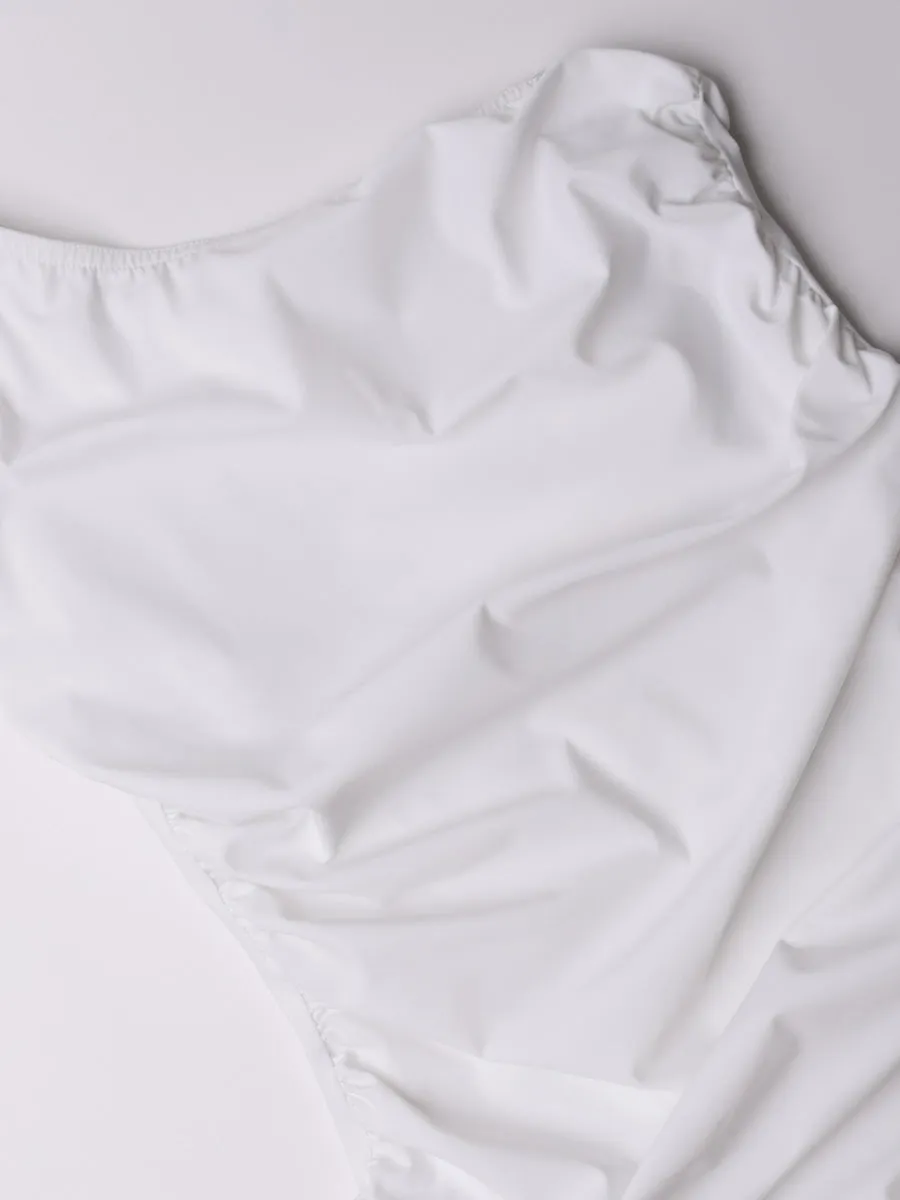 One Shoulder With Shelf Bra In White