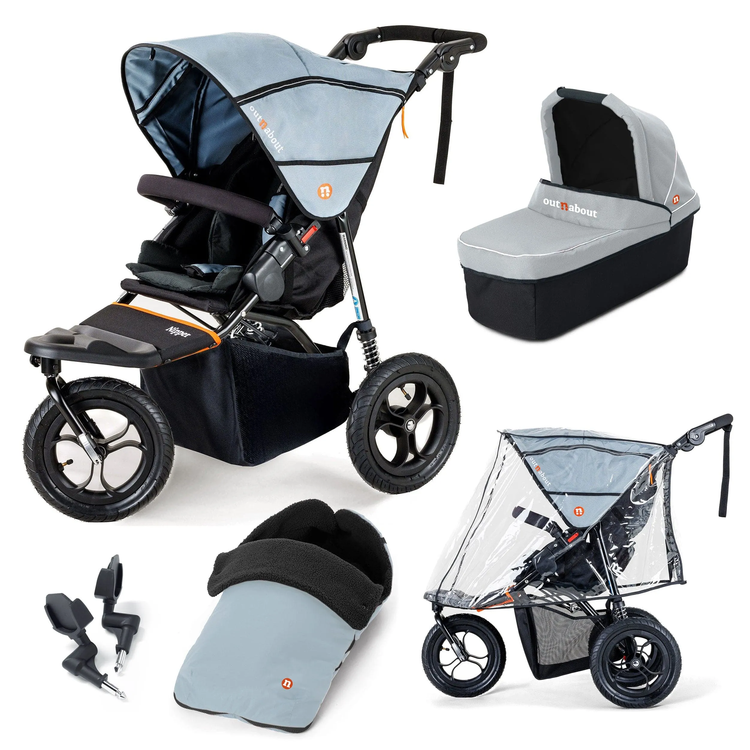 Out n About Nipper Single Essentials Kit in Rock Salt Grey