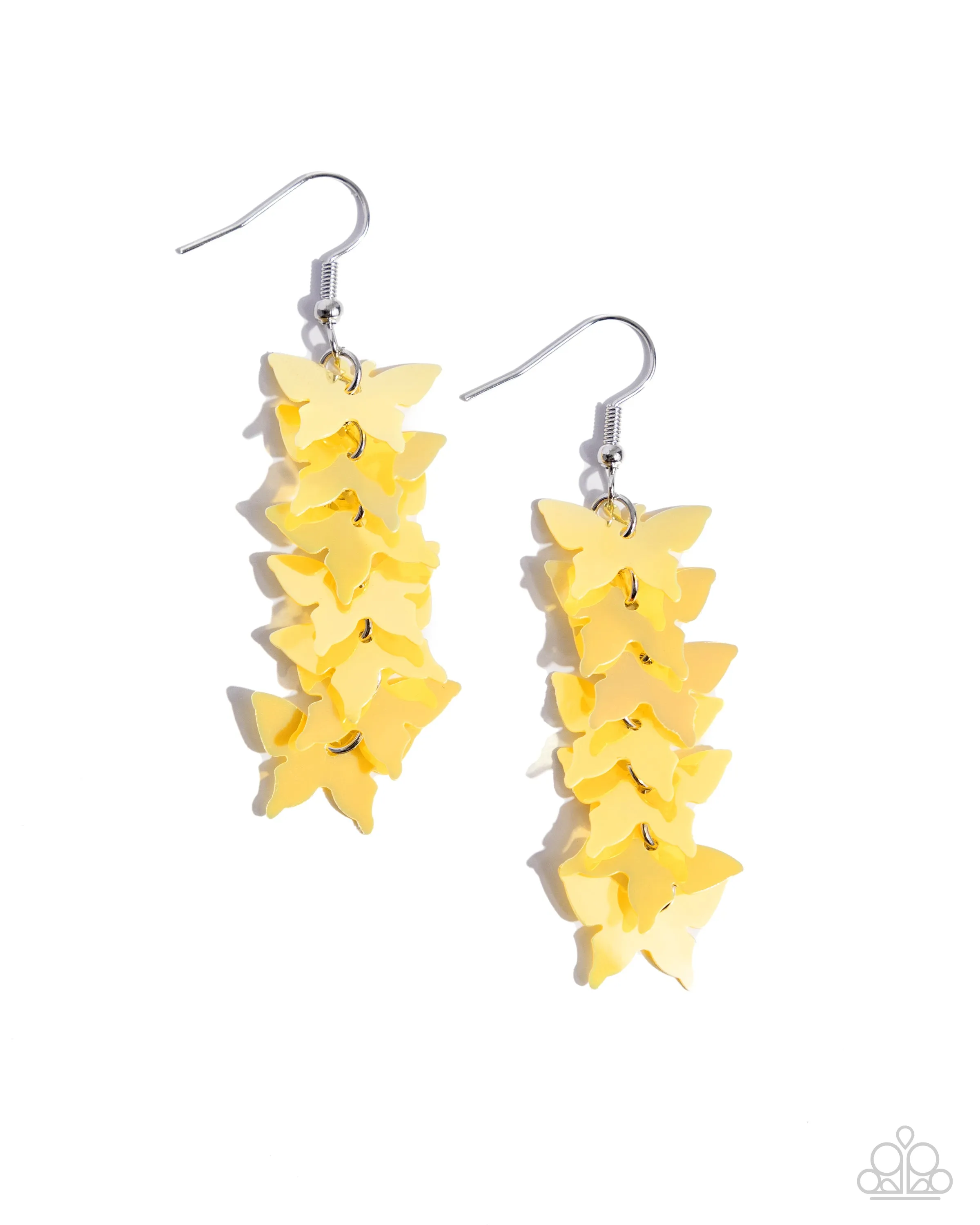 Paparazzi Aerial Ambiance - Yellow Earrings
