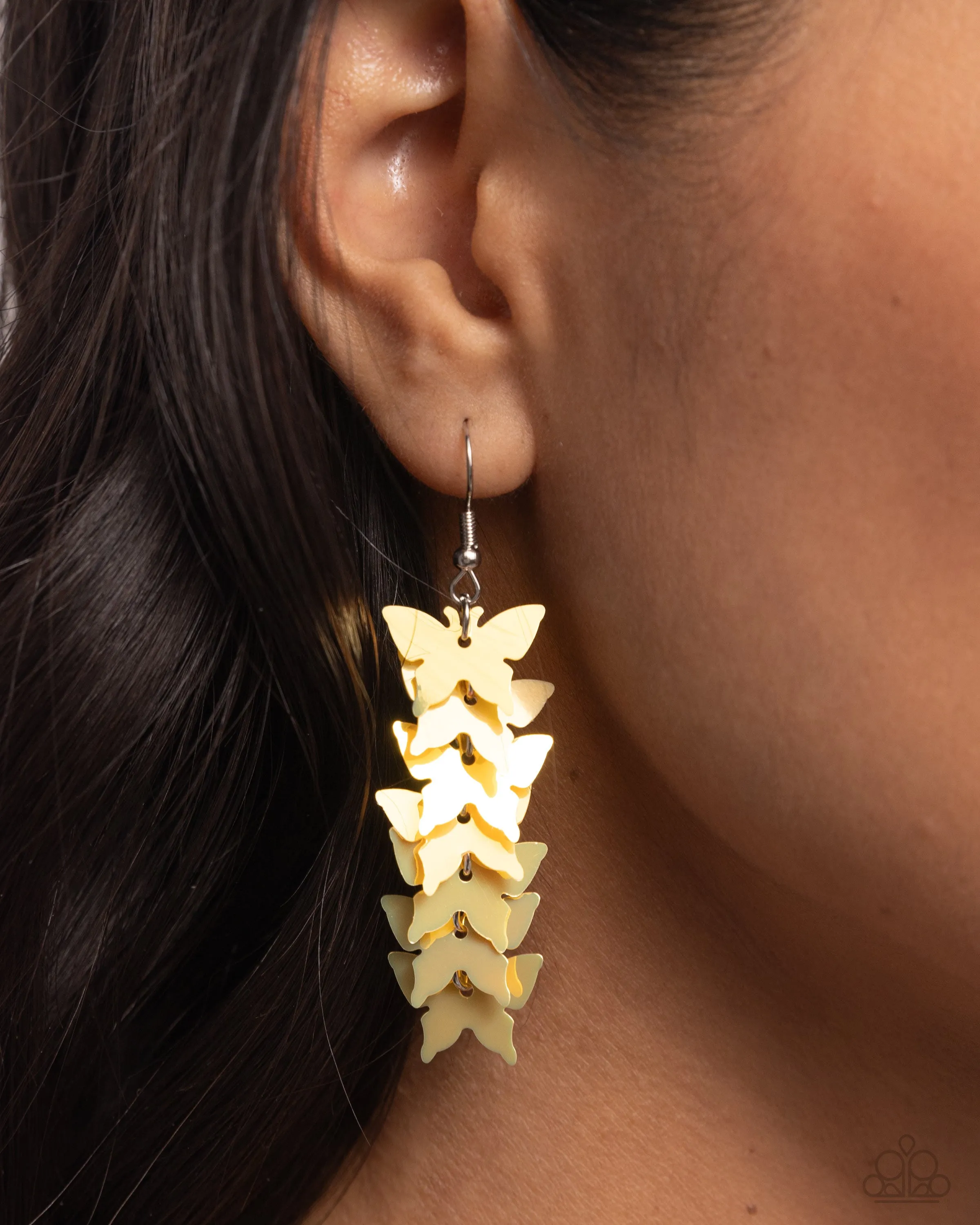 Paparazzi Aerial Ambiance - Yellow Earrings