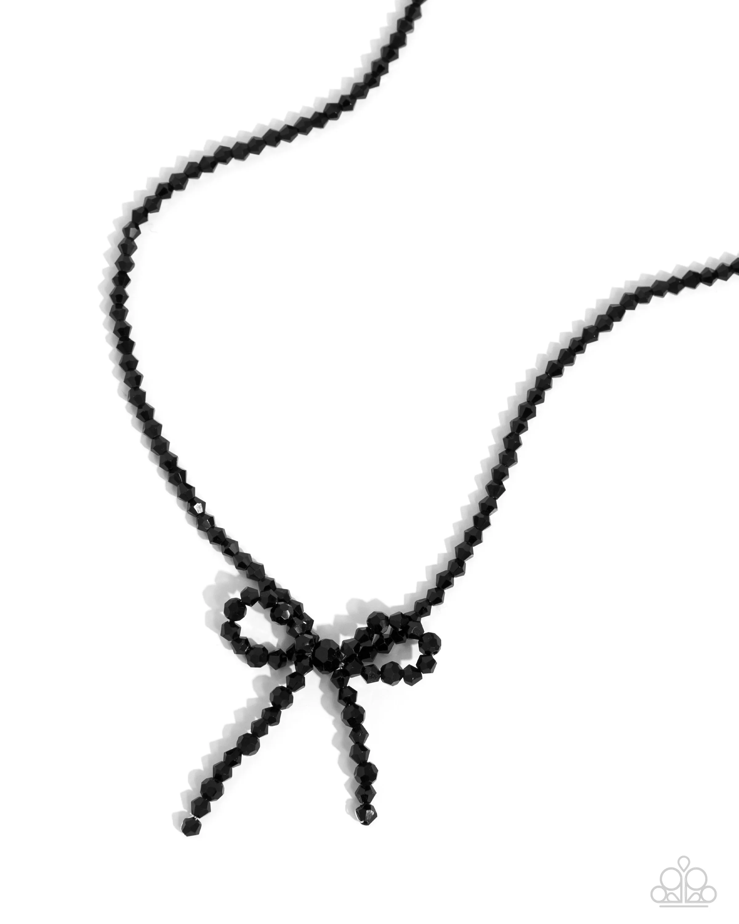 Paparazzi Somebody I Used to BOW - Black Necklace