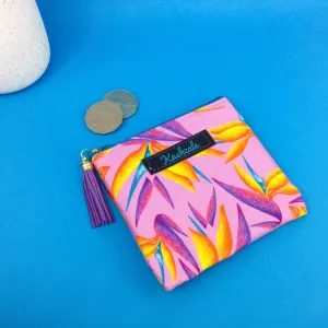 Paradise Birds Coin Purse. Kasey Rainbow Design.