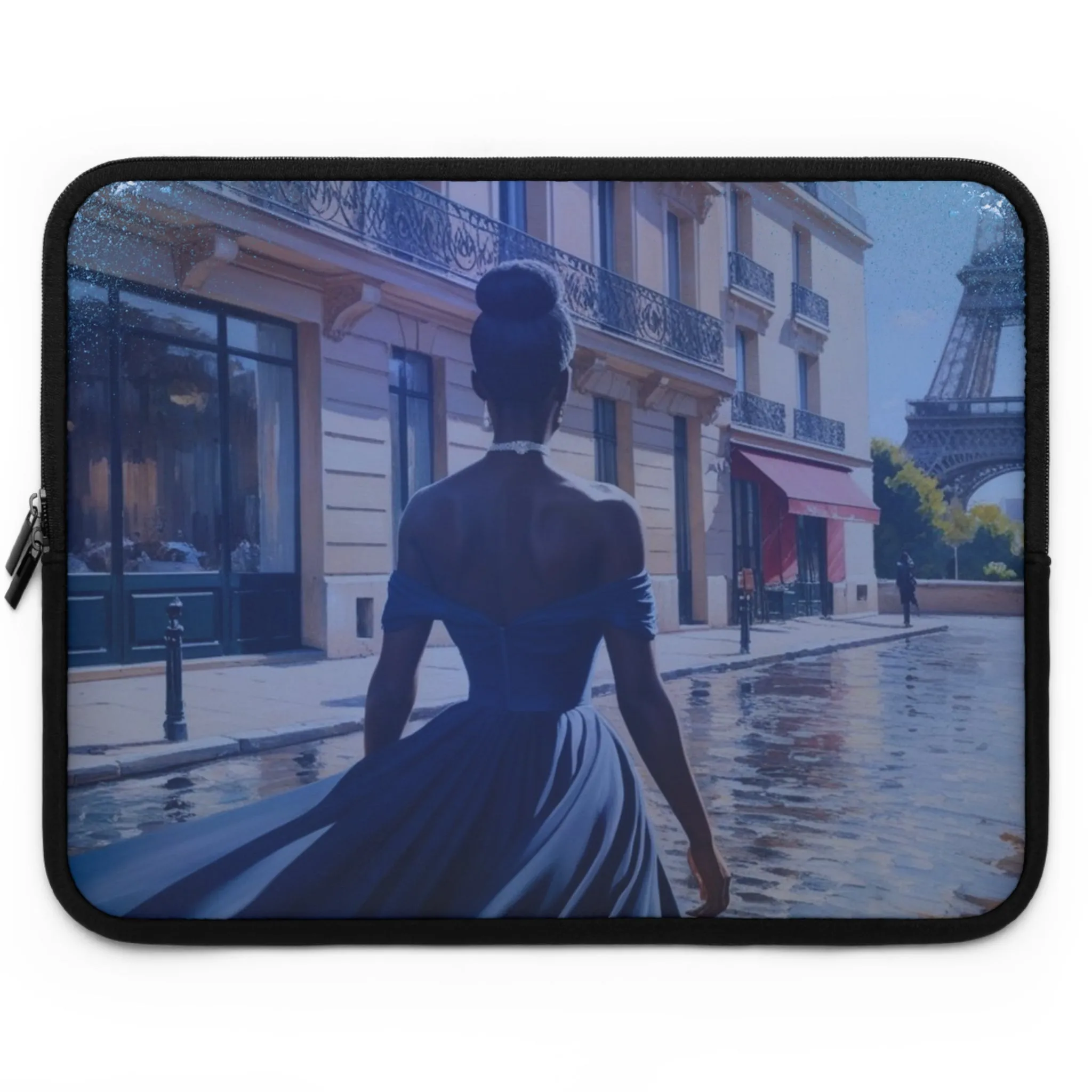 Parisian Stroll (Blue Gown) Laptop Sleeve