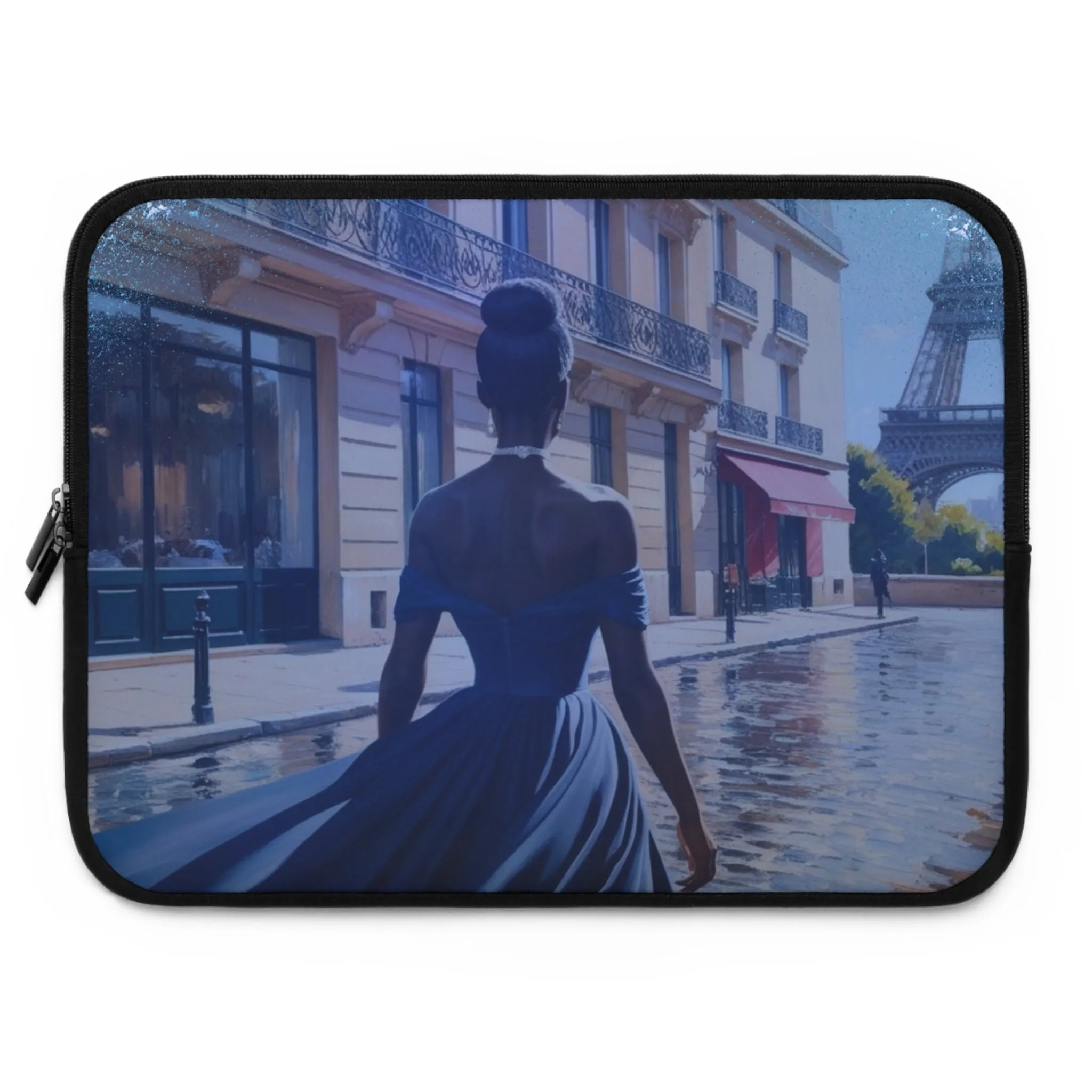 Parisian Stroll (Blue Gown) Laptop Sleeve