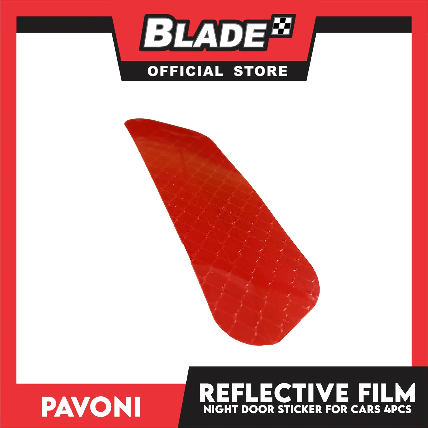 Pavoni Night Vision Door Stickers Reflective (Red) 4pcs/pack