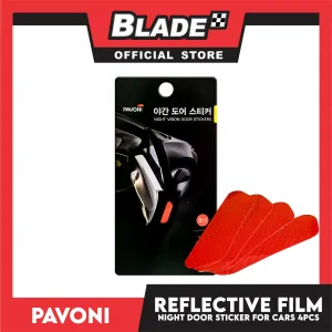 Pavoni Night Vision Door Stickers Reflective (Red) 4pcs/pack