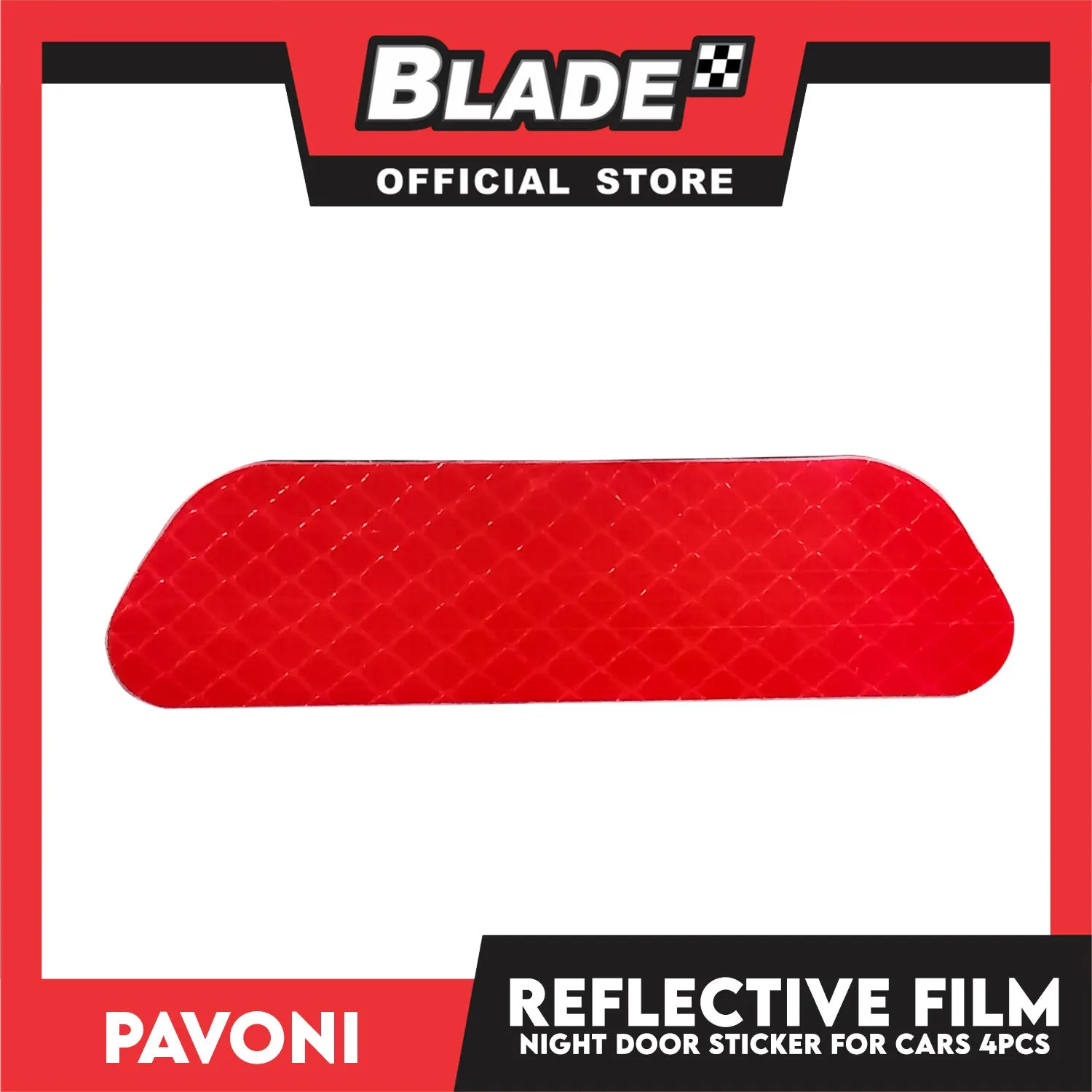 Pavoni Night Vision Door Stickers Reflective (Red) 4pcs/pack