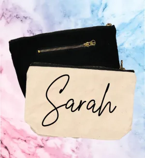 Personalized First Name | Canvas Cosmetic And Accessory Bag