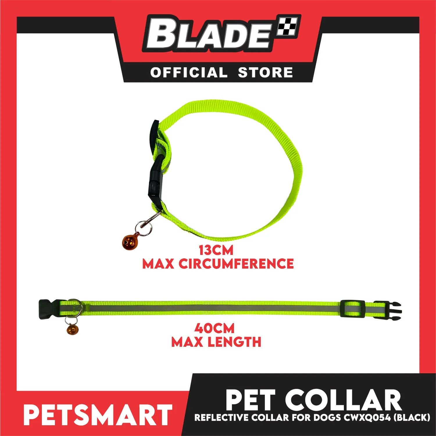 Pet Collar Reflective For Dogs (Black) with Bell CWXQ054