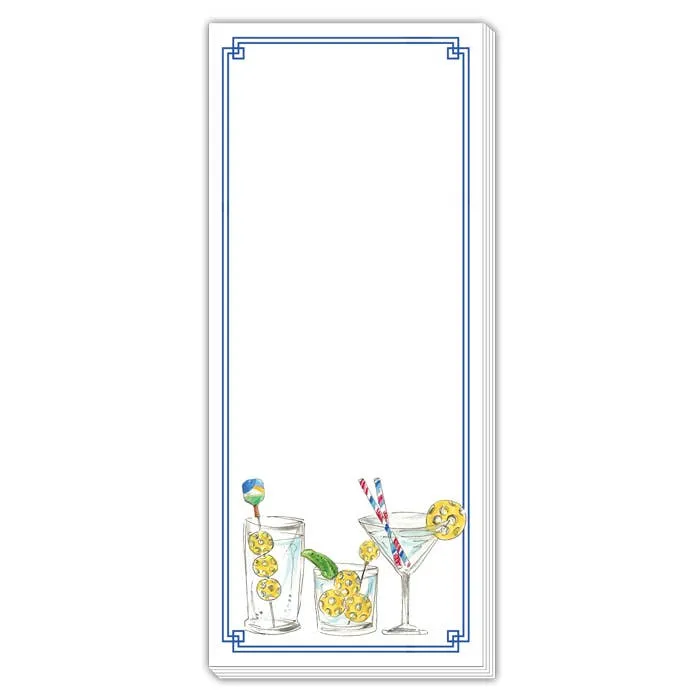 Pickleball Cocktails Skinny Notepad