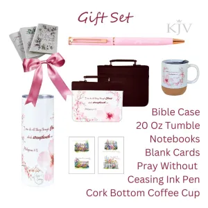 Pink Color Matching KJV Gift Set for a Christian Women
