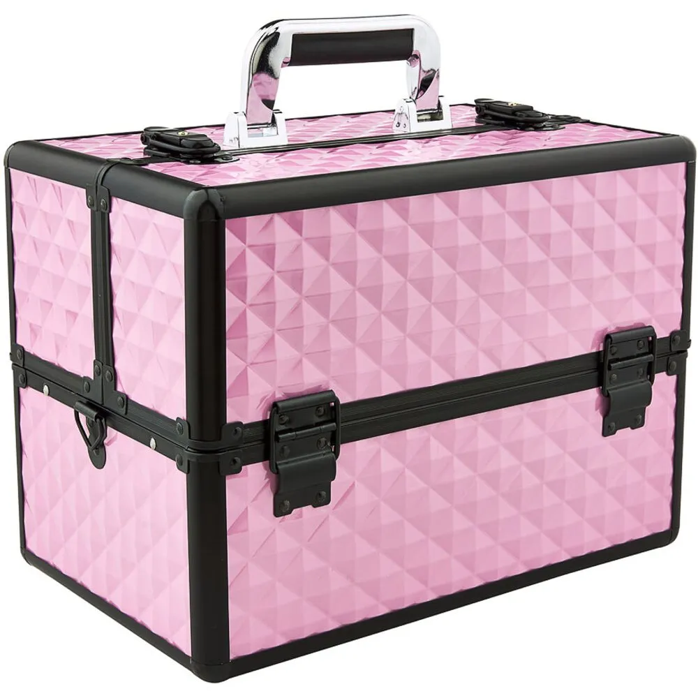 Pink Medium Cosmetic Train Case - Storage &amp; Organizer for Nail Tools &amp; Cosmetics - Each