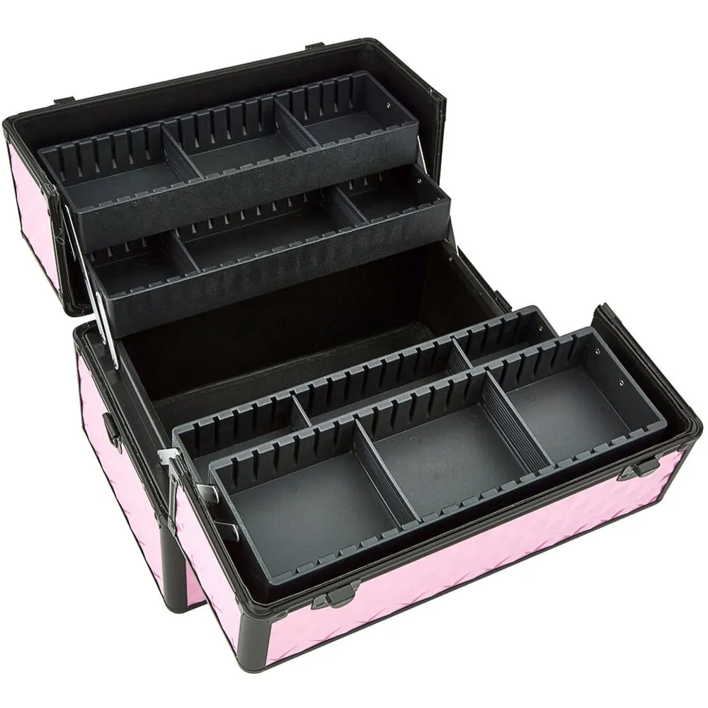 Pink Medium Cosmetic Train Case - Storage &amp; Organizer for Nail Tools &amp; Cosmetics - Each