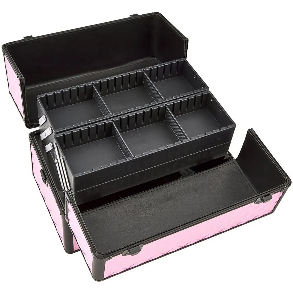 Pink Medium Cosmetic Train Case - Storage &amp; Organizer for Nail Tools &amp; Cosmetics - Each