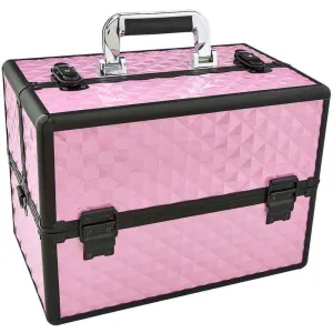 Pink Medium Cosmetic Train Case - Storage &amp; Organizer for Nail Tools &amp; Cosmetics - Each