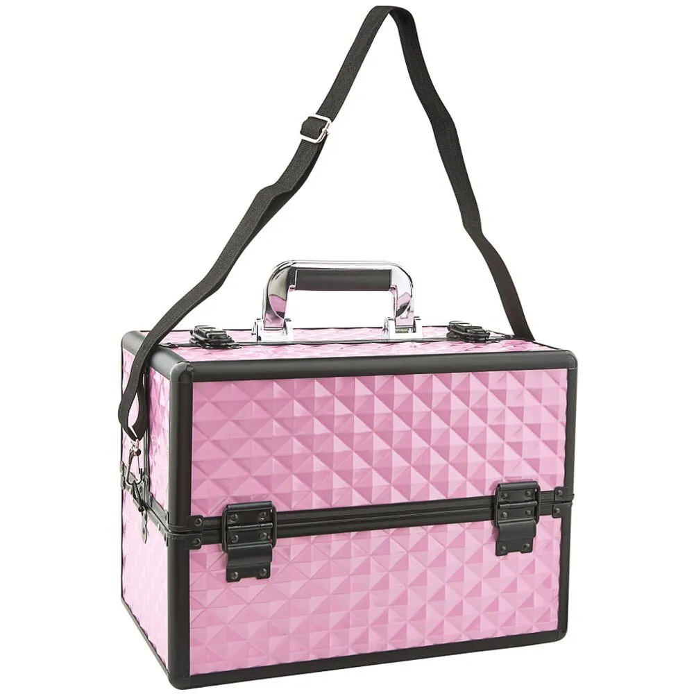 Pink Medium Cosmetic Train Case - Storage &amp; Organizer for Nail Tools &amp; Cosmetics - Each