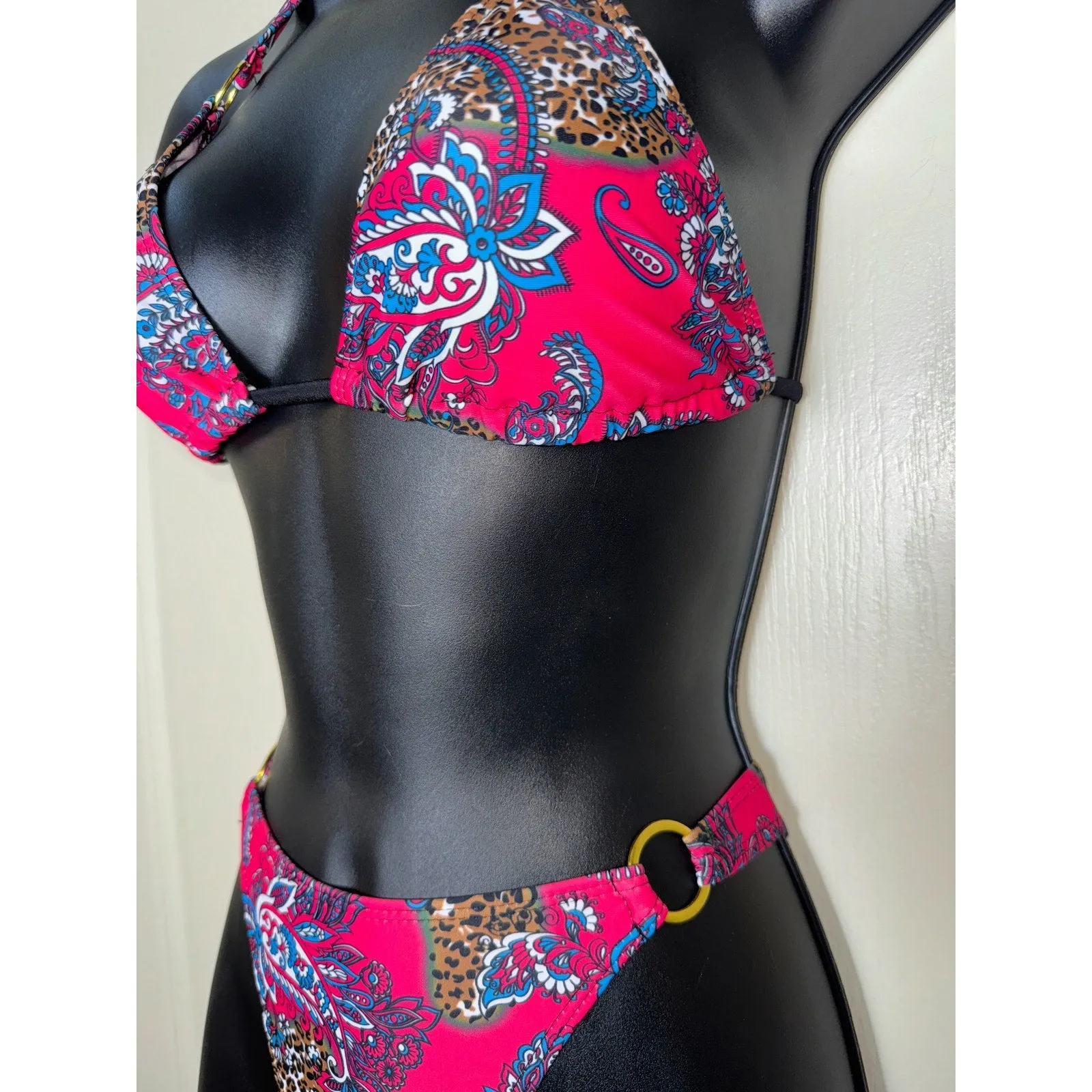 Pink Paisley Bikini Swimsuit Set