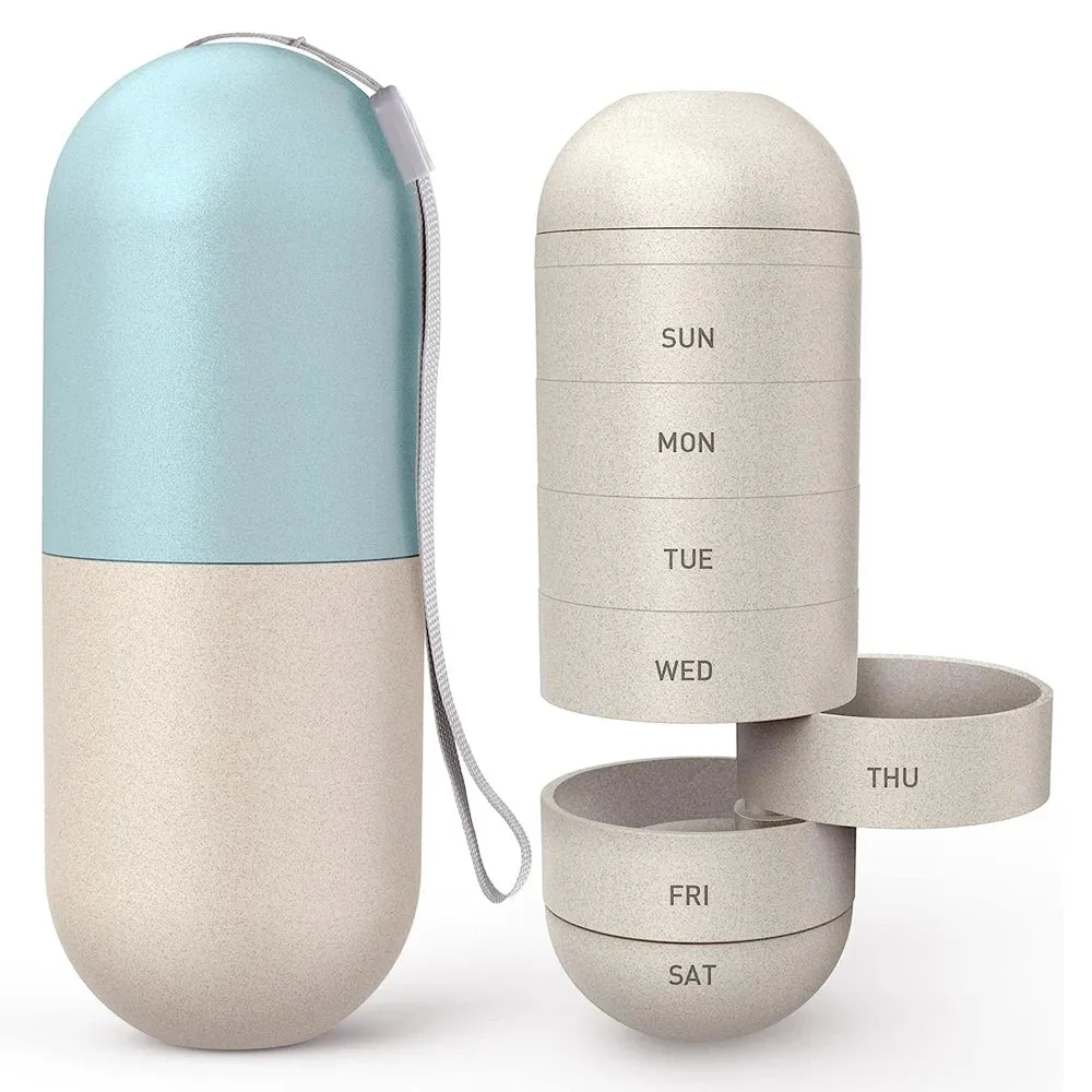 Portable Weekly Pill Splitters and Organizer