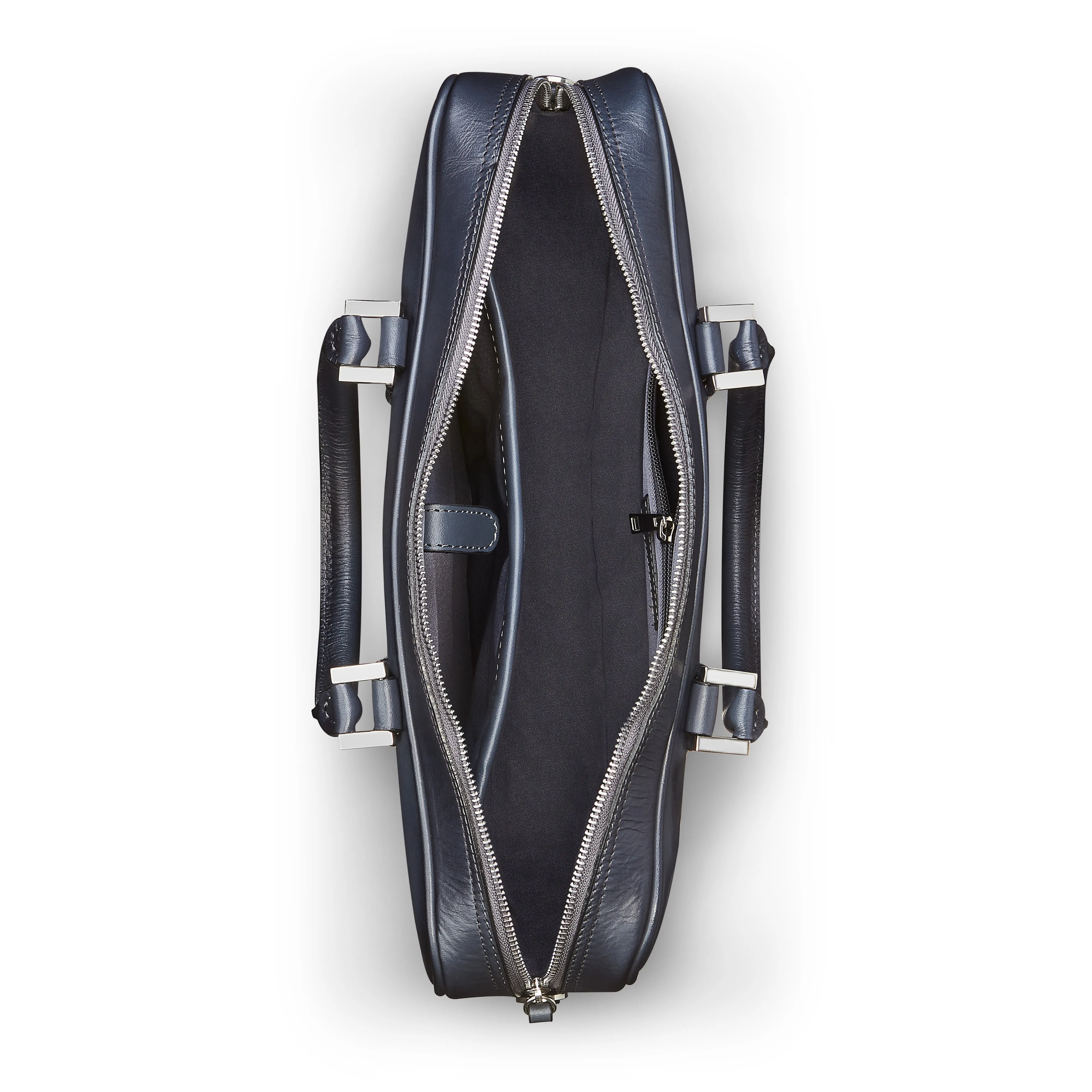 Porte-document en cuir bleu gris