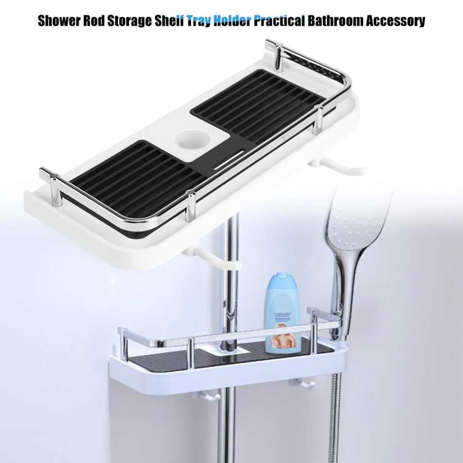 Practical Drill-free Installation Shower Pole Rack Organizer