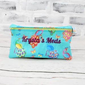 Pretty Peacocks Personalized Reusable Food Bag