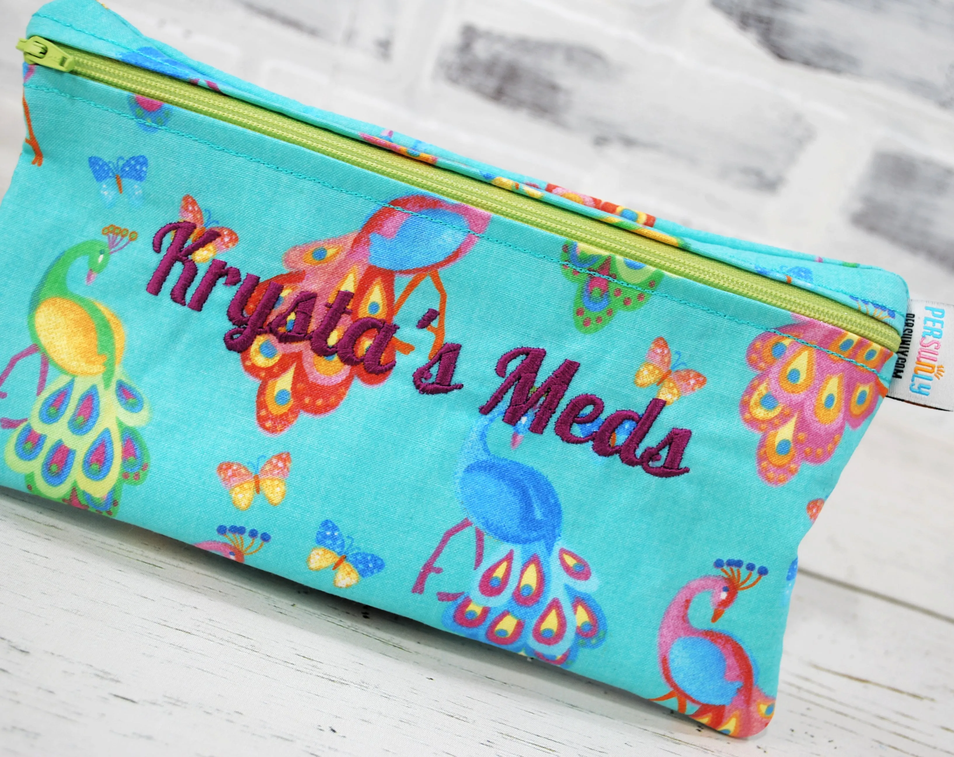 Pretty Peacocks Personalized Reusable Food Bag