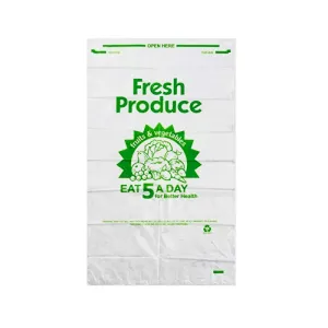 Produce Bag Clear 5-A-Day Hi- Dens 11 mic  12" x 20" - Case - 2600 Units