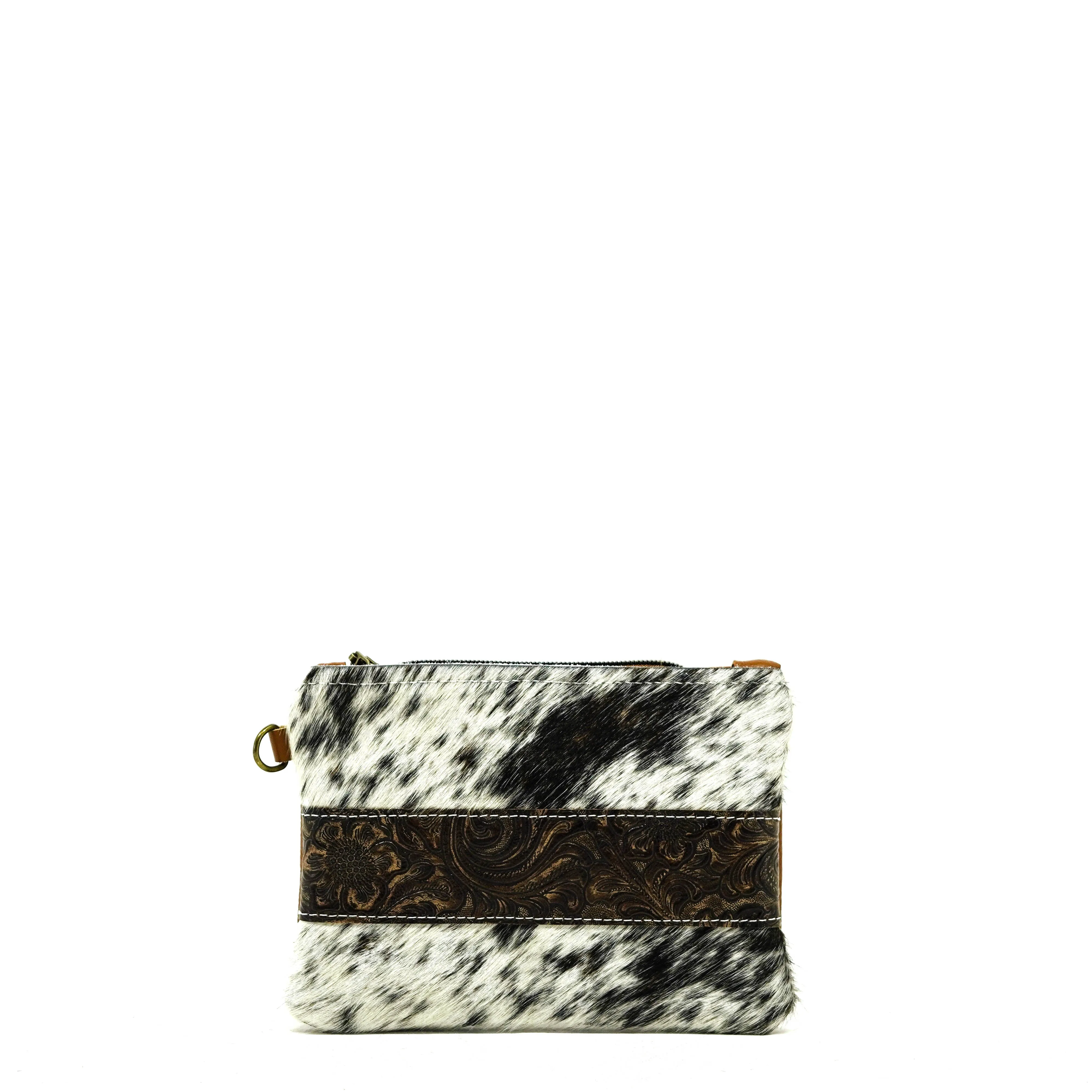 Purse Organizer - Salt & Pepper w/ Mocha Wildflower