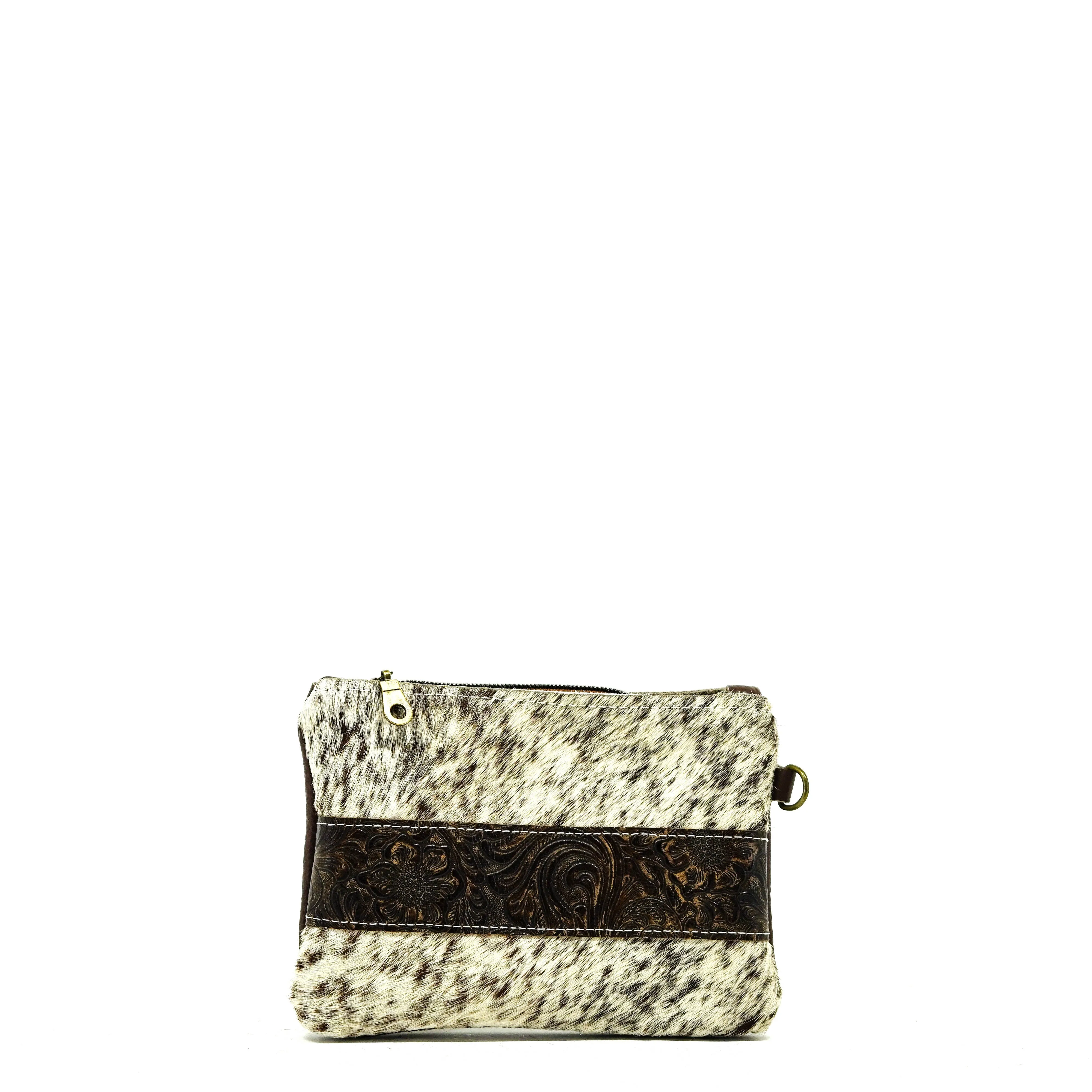 Purse Organizer - Salt & Pepper w/ Mocha Wildflower