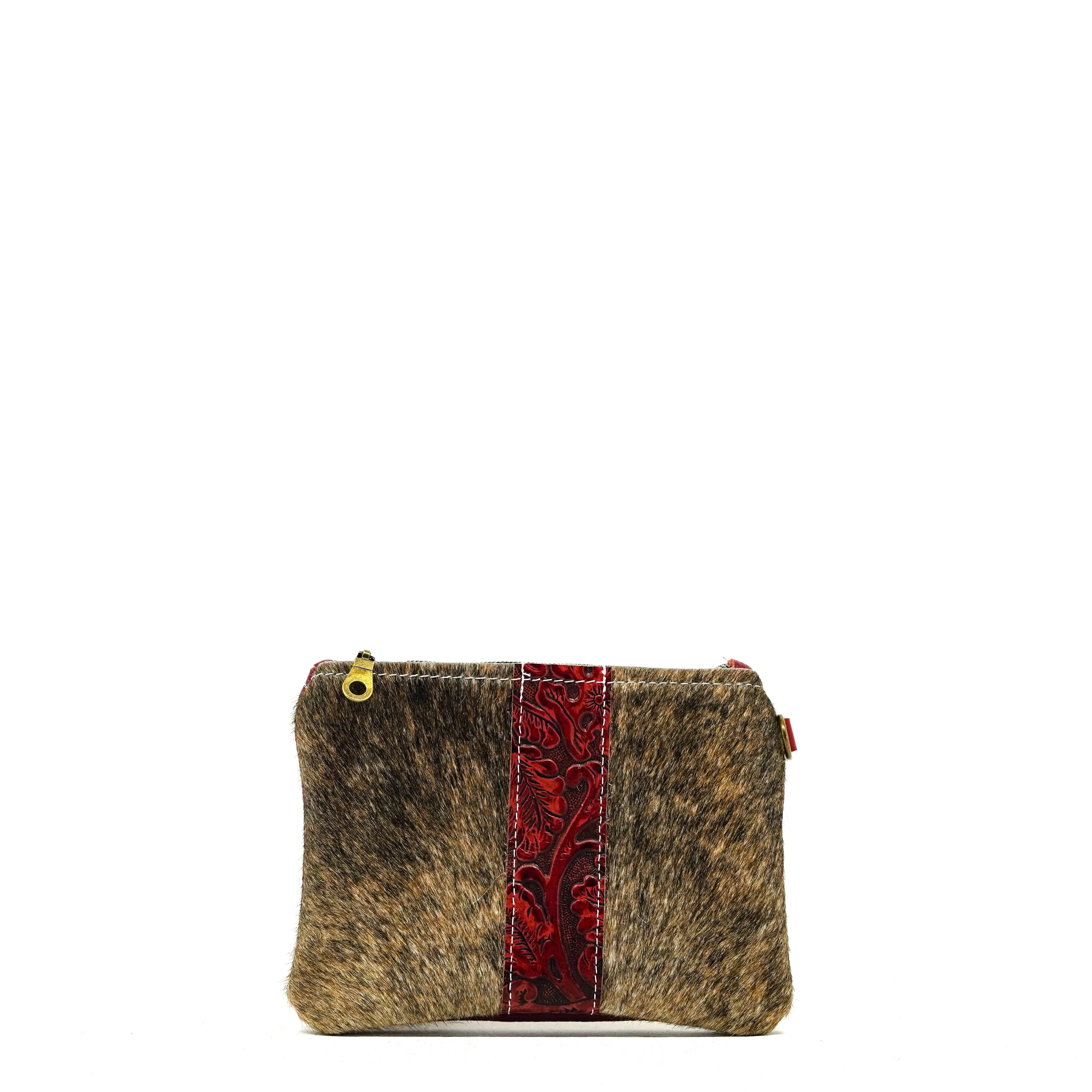 Purse Organizer - Two-Tone Brindle w/ Burgundy Tool