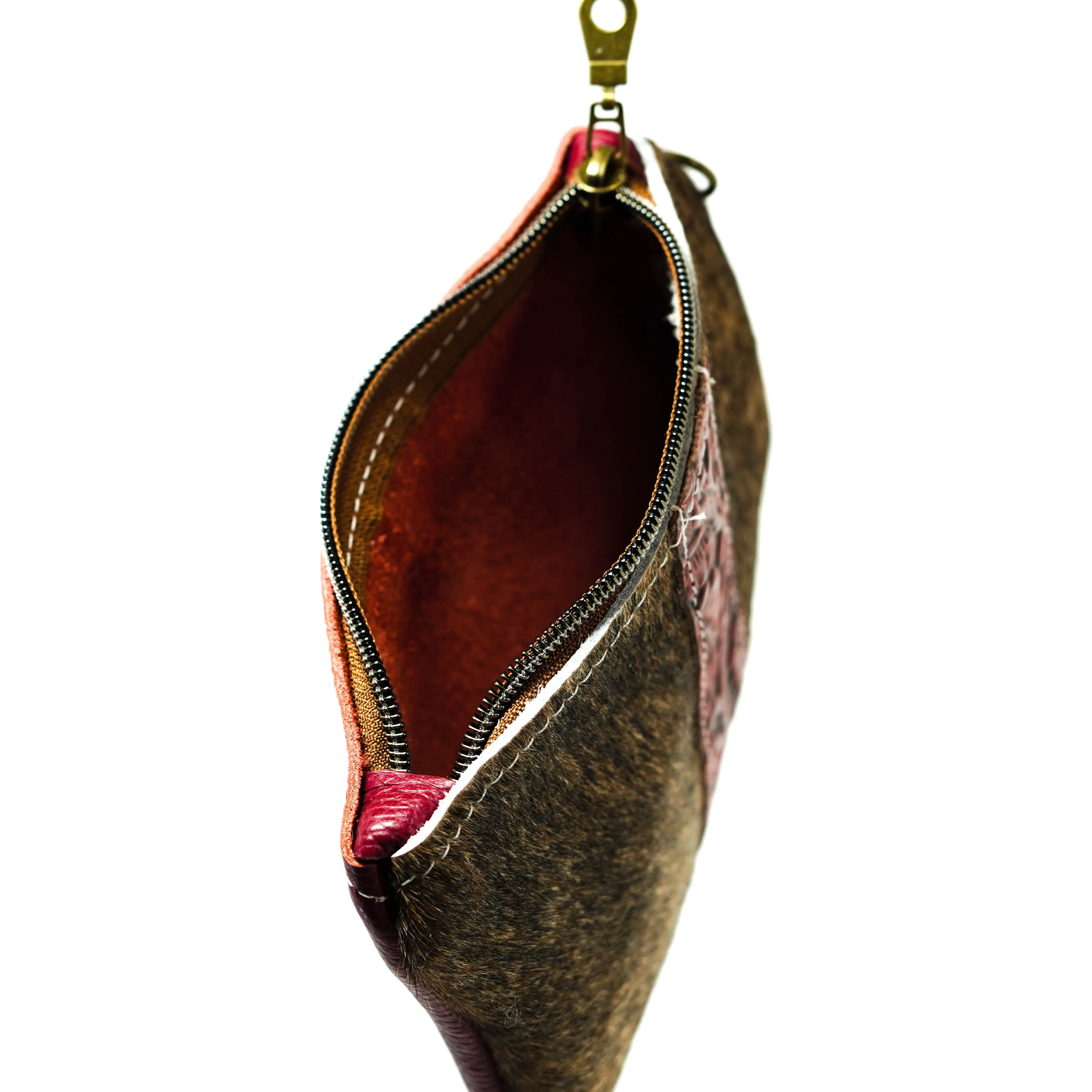 Purse Organizer - Two-Tone Brindle w/ Burgundy Tool