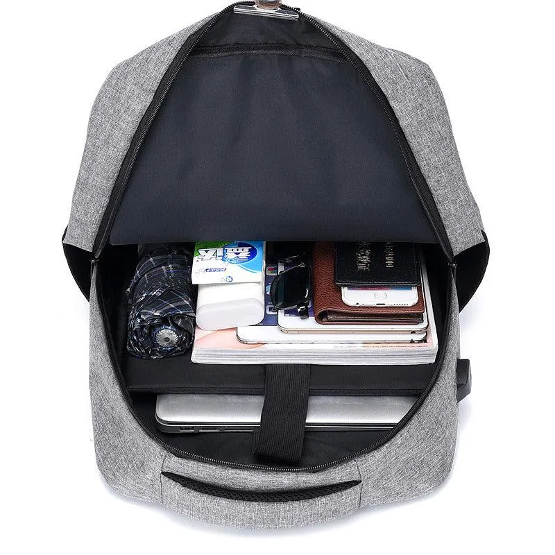 Quality Multipurpose BackPack With Breathable Back And USB Charging Port- Black/Ash