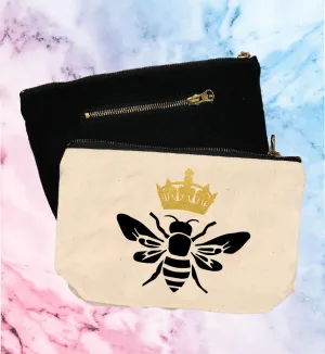 Queen Bee | Canvas Cosmetic And Accessory Bag