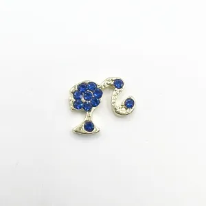 Queen - Nail Charms 10pc - #271 Gold Blue Barbies