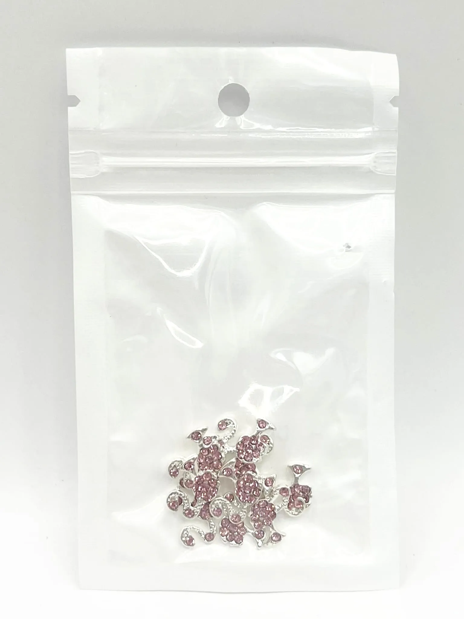 Queen - Nail Charms 10pc - #272 Silver Pink Barbies