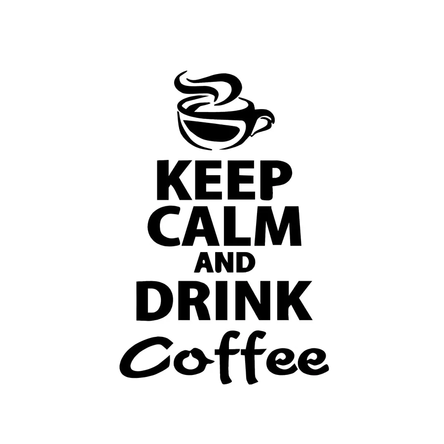 "Keep Calm And Drink Coffee" Wall Stickers - Black,Red,White,Brown,Light Grey,Dark Grey