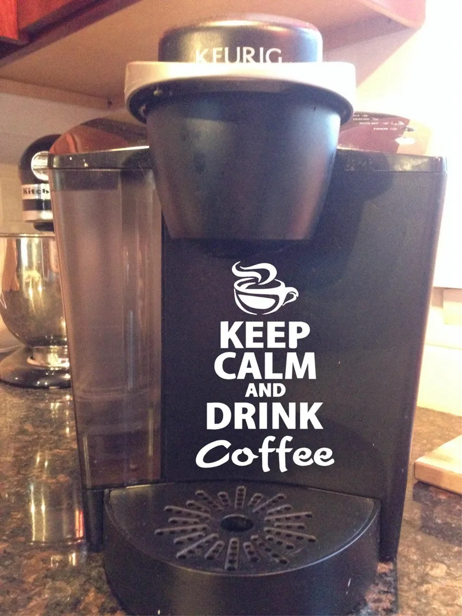 "Keep Calm And Drink Coffee" Wall Stickers - Black,Red,White,Brown,Light Grey,Dark Grey