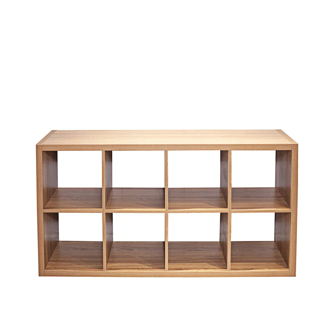 Raajan 57.5" H x 29.9" W Cube Bookcase with Opened Back Shelves ,8-Cube Organizer Storage Latitude Run® Color: Walnut