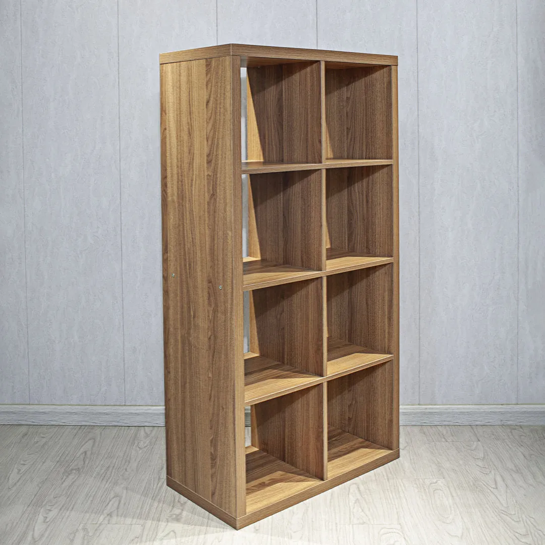 Raajan 57.5" H x 29.9" W Cube Bookcase with Opened Back Shelves ,8-Cube Organizer Storage Latitude Run® Color: Walnut