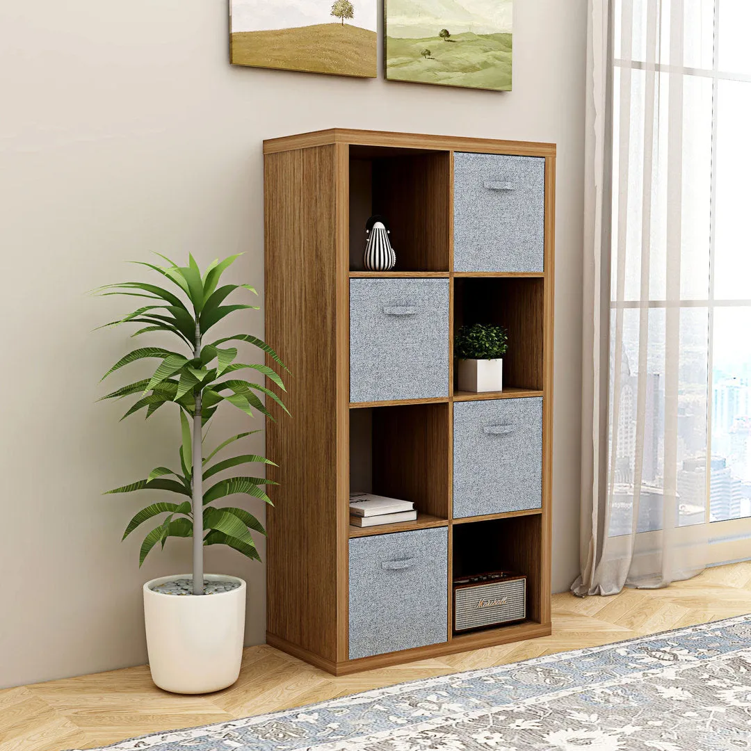 Raajan 57.5" H x 29.9" W Cube Bookcase with Opened Back Shelves ,8-Cube Organizer Storage Latitude Run® Color: Walnut