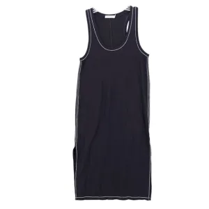 RAG &amp; BONE Marlon Black Tank Midi Dress Black Contrasting Stitch Slits SMALL