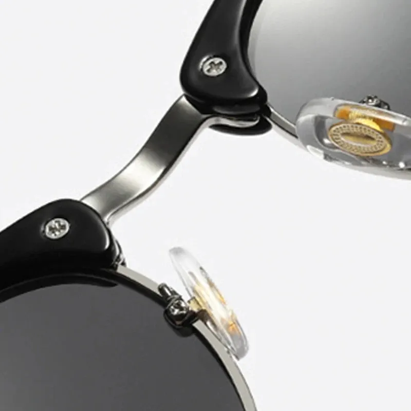 RBROVO Semi-Rimless Retro Sunglasses