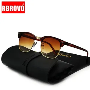RBROVO Semi-Rimless Retro Sunglasses