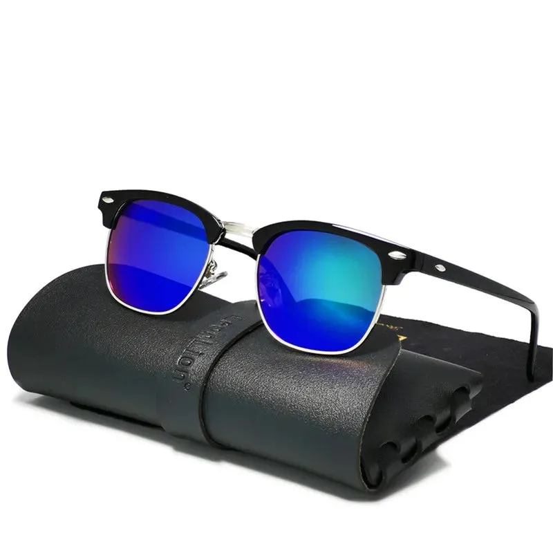 RBROVO Semi-Rimless Retro Sunglasses
