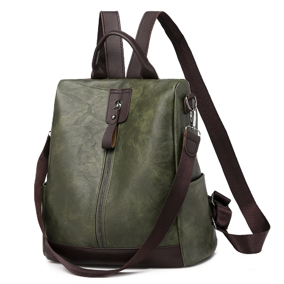 Retro Pattern Backpack, Zipper Shoulder Bag With Removable Strap Hand Laptop Purse