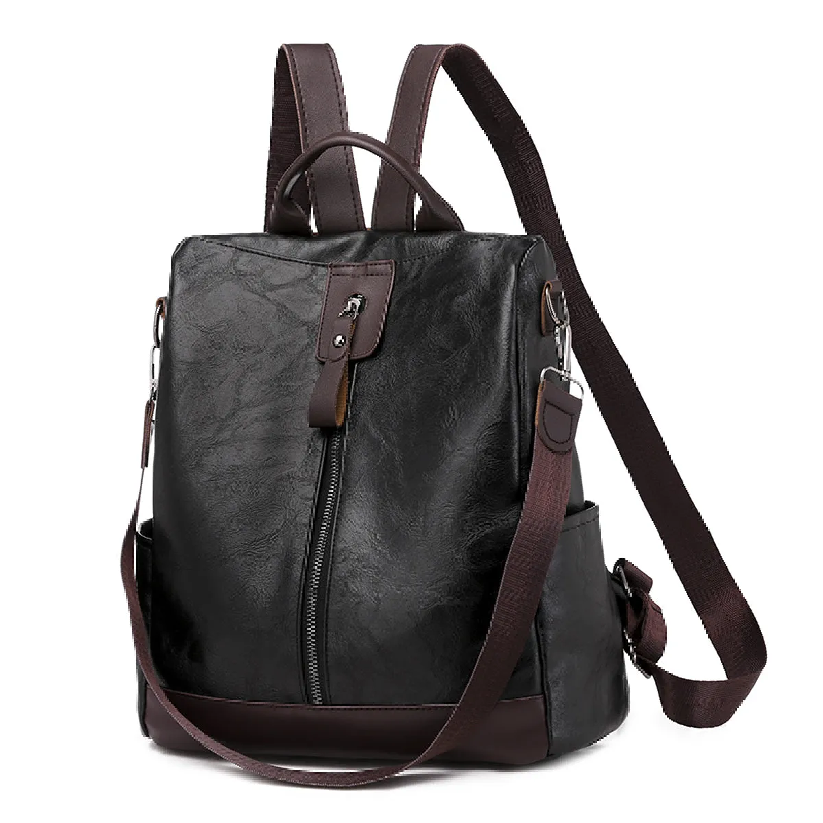 Retro Pattern Backpack, Zipper Shoulder Bag With Removable Strap Hand Laptop Purse