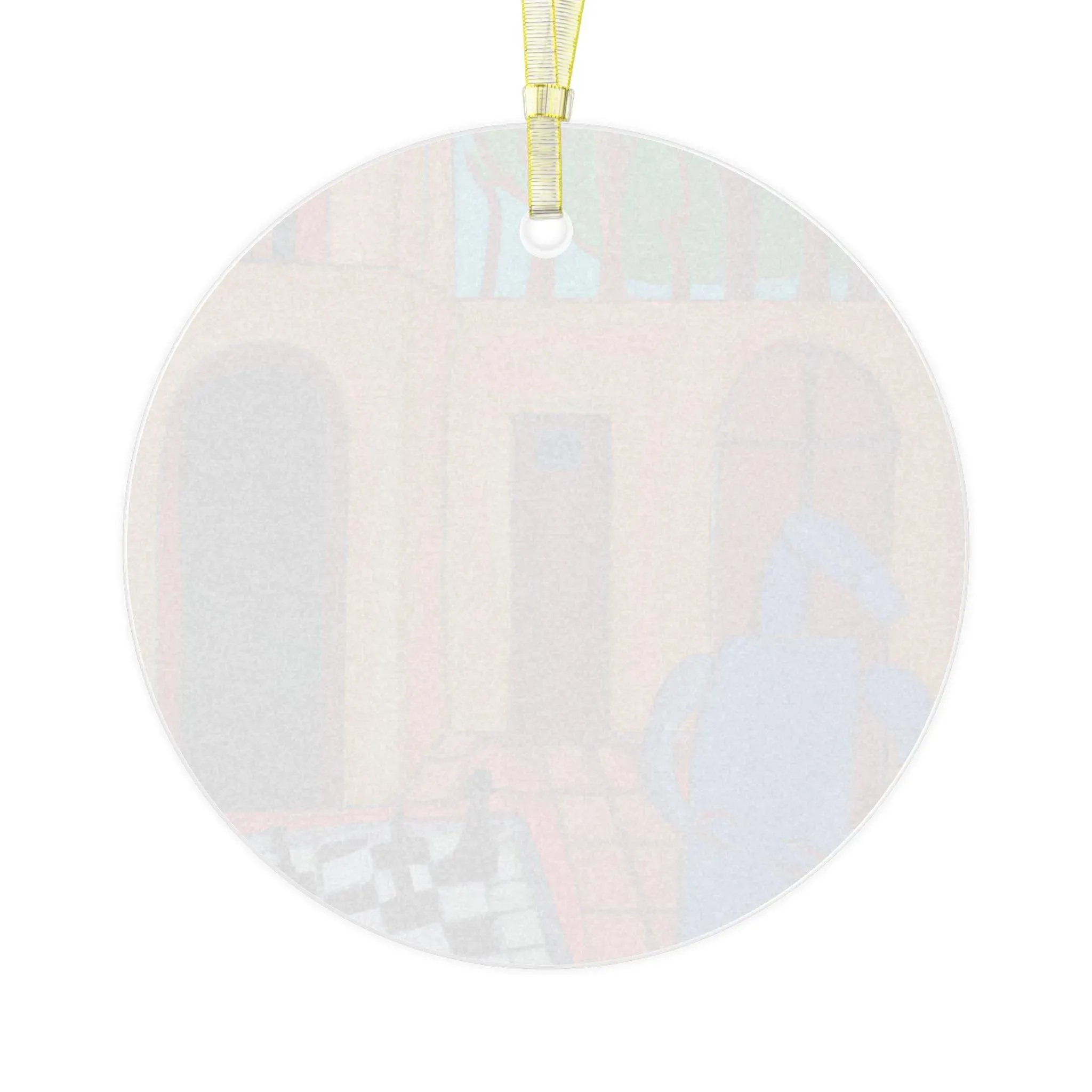 Robot Playing Chess Glass Ornament
