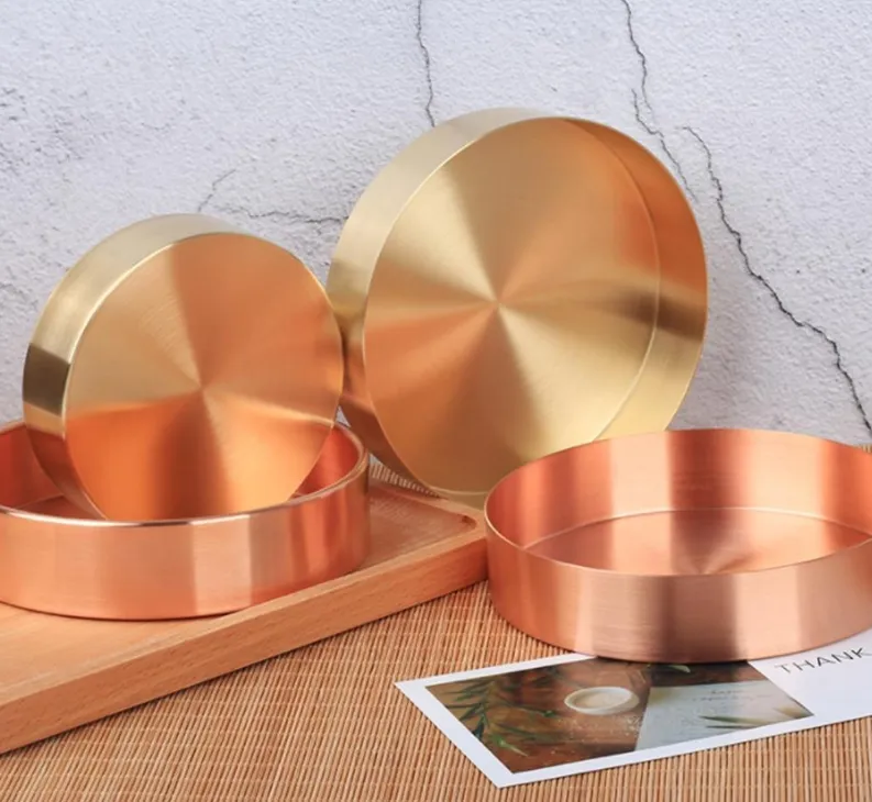 Round Copper Storage Organizer