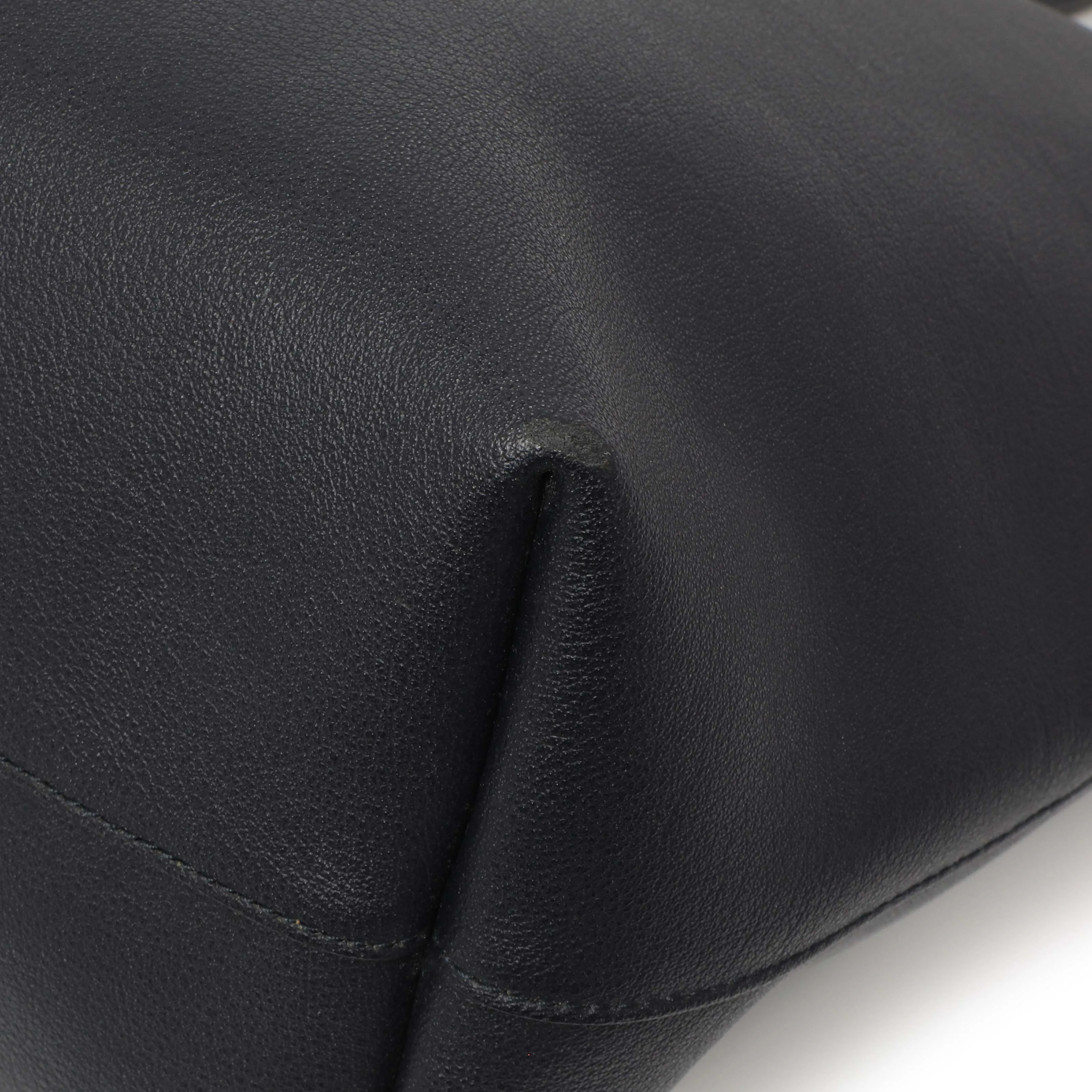 Saint Laurent Navy Calfskin Large Shopping Tote