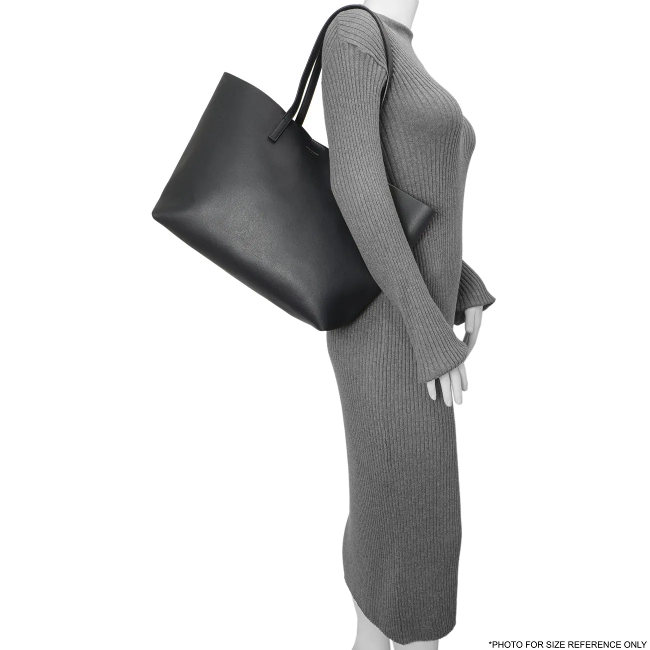 Saint Laurent Navy Calfskin Large Shopping Tote